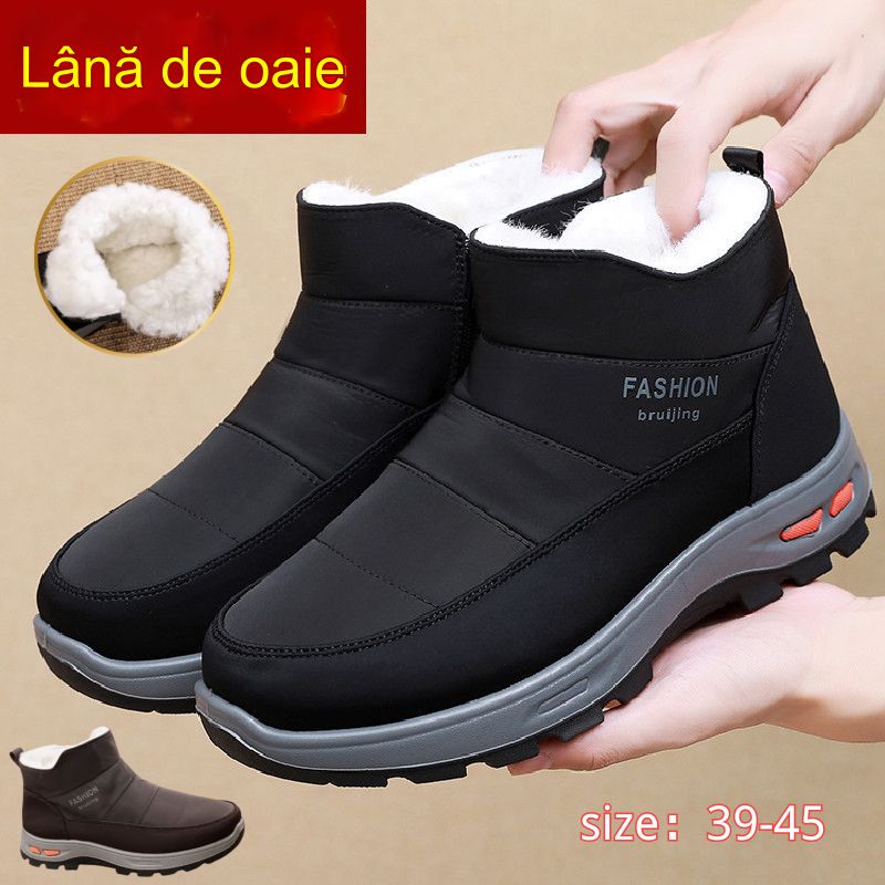 🔥【39-45】👟Pantofi de iarna pentru barbati din bumbac pur lana plus catifea si blana groasa