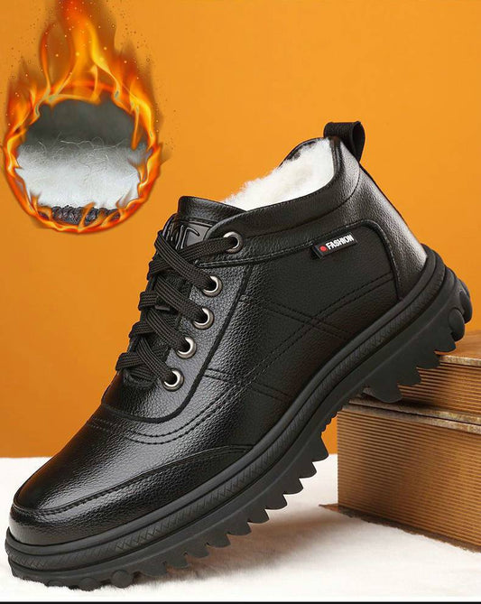 🔥【30%OFF】【39-44】Iarna îngroșat pufos cald cald talpă groasă pantofi de piele pentru bărbați